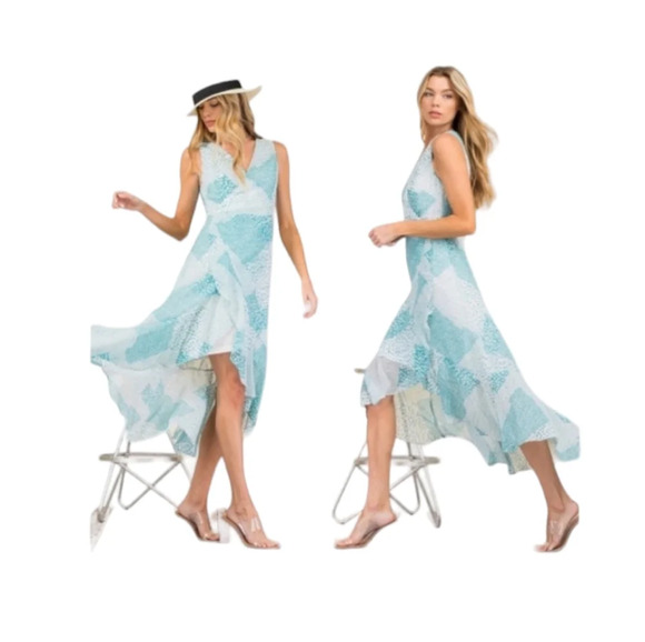 NWT Womens Spring Summer high low wrap party dress​​​ - Picture 3 of 4